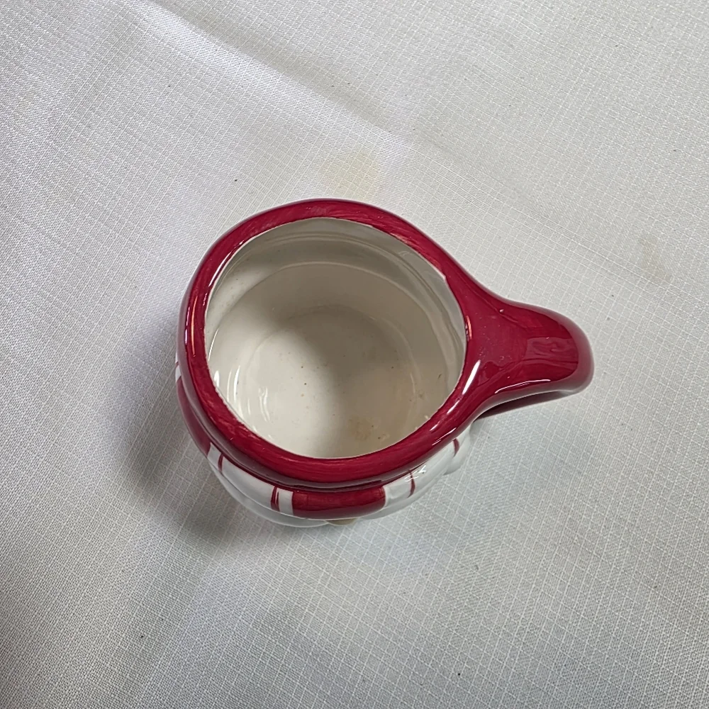 Vintage Festive Santa Cocoa Mug Red and White EUC